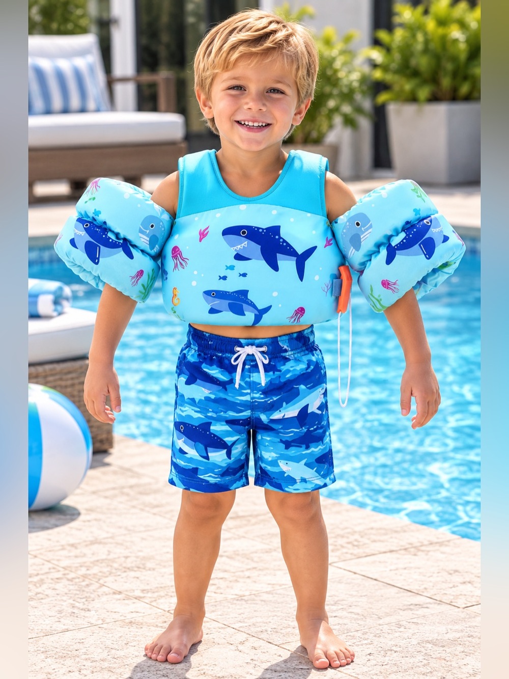 HeySplash Children’s Shark Swim Vest Puddle Float Jumper Toddler Floaties